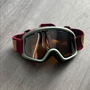 Von Zipper Mint Green Frame Goggles with Burgundy Strap